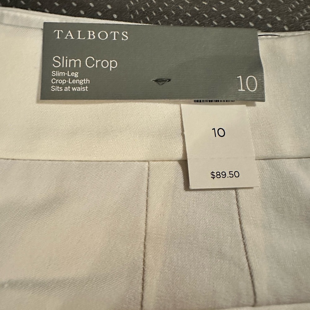Talbots slim crop pants NWT